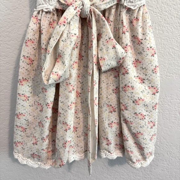 Haute Baby Pink & Cream with Lace Details Sundress with Flutter Sleeves. Size 6Y - Picture 10 of 15